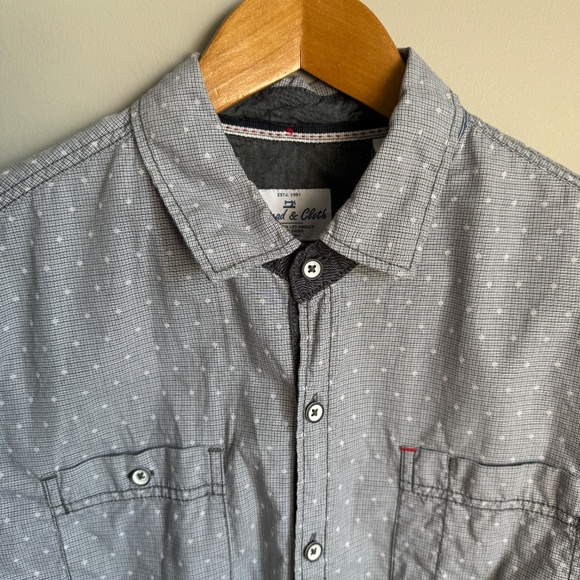 Thread & Cloth Mens Long Sleeve Mini Check Button Up Shirt Gray Y2K VTG Size Med - Picture 5 of 15